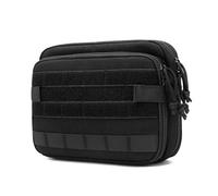 Trousse de toilette tactique noire pour homme - Organiseur de voyage en polyester robuste avec grande capacité - Résistant à l'eau - Compact et portable - Plusieurs compartiments pour le camping