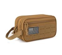 Trousse de toilette tactique pour homme, trousse d'hygiène, outil militaire, sacs Molle, petit kit de toilette pour homme, kit de rasage pour homme, sacs de douche de voyage, Kaki, Voyage