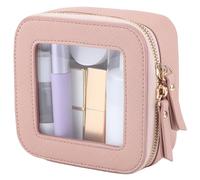 Trousse de toilette transparente 12,7 x 11,9 x 5,1 cm en polyuréthane imperméable avec fermeture éclair, organiseur de voyage portable pour articles de toilette, clés, écouteurs, élastiques à cheveux