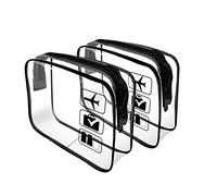 Trousse de Toilette Transparente,2 Pièces Trousse de Toilette Voyage PVC Étanche Trousse de Maquillage de Voyage Sacs d'avion Transparents, Kit Voyage Avion pour Le Transport de Liquide