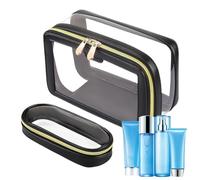 Trousse de toilette transparente à fermeture éclair, trousse à cosmétiques portable, Pochette cosmétique à fermeture éclair de grande capacité transparente, Sac de rangement cosmétique, organisation d