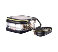 Trousse de Toilette Transparente avec Fermeture éclair, Trousse de Maquillage Portable, Grande capacité Transparente, Trousse de Maquillage pour Voyage, Via, Noir, Voir la Description, Voir
