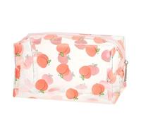 Trousse de toilette transparente avec imprimé avocat, fleur, pêche, trousse de maquillage transparente pour femmes et filles, rose, 19*10*10cm
