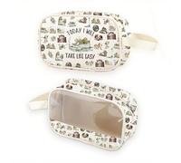 Trousse de toilette transparente avec inscription « Today I Will Take Life » - Motif grenouille et crapaud, Life Easy Mb Uk2, SAC