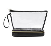 Trousse de toilette transparente de voyage, trousses de toilette pour voyager,Pochette de voyage double couche avec fermeture éclair - Organisateur de rangement de maquillage, trousse de maquillage co