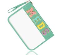 Trousse de toilette transparente en PVC, trousse à cosmétiques transparente, lettre chenille, transparent, médicaments, voyage, petite trousse de maquillage, style C, multicolore, A-meds-vert