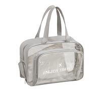 Trousse de toilette transparente pour les voyages - Grand sac de plage étanche à fermeture éclair | Accessoire de maquillage léger | Séparation sèche et humide pour articles de toilette et lunettes