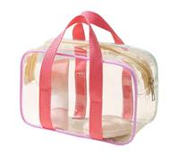 Trousse de Toilette Transparente pour Maquillage - Trousse de Toilette organisatrice Transparente avec poignée - Pochette de cosmétiques avec Fermeture éclair,pour Voyage W nd Plage Gym Vacances