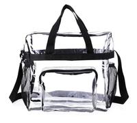 Trousse de Toilette Transparente Sac de Lavage Peu encombrant imperméable léger Femmes Transparent économie de Travail fourre-Tout Sac de Rangement Vie Quotidienne(Color:Black)