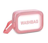 Trousse de toilette transparente, trousse de maquillage transparente étanche, trousse de toilette de voyage en PVC, trousse de toilette de voyage portable pour homme et femme, rose, M-pink, Unisexe