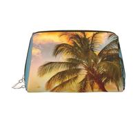 Trousse de toilette Tropical Beach Palm Tree Sunset - Organiseur de maquillage pour pinceaux de maquillage, rouges à lèvres, doré, Taille unique, Trousse de toilette