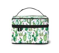 Trousse de Toilette Trousse de Maquillage Organisateur de Voyage Sacs à cosmétiques Motif léopard avec poignée Trousses de Toilette for Femmes Filles(Cactus)