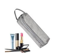 Trousse de toilette, trousse de maquillage portable, étui de rangement multifonction en maille, kit de rangement de voyage compact, idéal pour les vacances, l'aéroport, la gym, les croisières, la