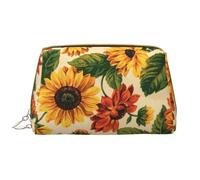 Trousse de Toilette, Trousse de Maquillage, Trousse de Toilette de Voyage Portable avec Fermeture éclair,Tournesol Rouge