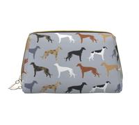 Trousse de Toilette, Trousse de Maquillage, Trousse de Toilette de Voyage Portable avec Fermeture éclair,Lévriers Chien Mignon Chien de Sauvetage Meilleurs Chiens Mignons