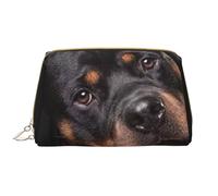 Trousse de Toilette, Trousse de Maquillage, Trousse de Toilette de Voyage Portable avec Fermeture éclair,Rottweiler - Aimant, confiant et fidèle