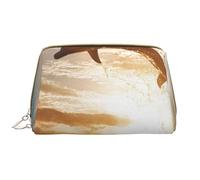 Trousse de Toilette, Trousse de Maquillage, Trousse de Toilette de Voyage Portable avec Fermeture éclair,Dauphin sautant d'une Eau Scintillante