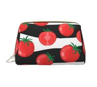 Trousse de Toilette, Trousse de Maquillage, Trousse de Toilette de Voyage Portable avec Fermeture éclair,Tomates Rouges avec stries