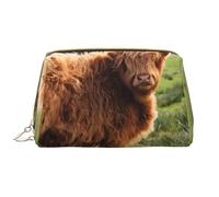 Trousse de Toilette, Trousse de Maquillage, Trousse de Toilette de Voyage Portable avec Fermeture éclair,Drôle de Vache des Highlands