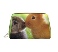 Trousse de Toilette, Trousse de Maquillage, Trousse de Toilette de Voyage Portable avec Fermeture éclair,Imprimé Lapin Amour