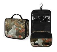 Trousse de toilette, trousse de toilette, trousse de toilette de voyage, sac de rangement de voyage pour jouer dans le jardin, trousse de toilette imprimée simple pour soins de la peau et maquillage,