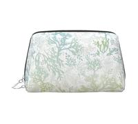 Trousse de toilette verte aux algues bleues, organisateur de maquillage pour pinceaux de maquillage, rouges à lèvres, Argenté., Taille unique, Trousse de toilette