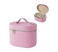 Trousse de Toilette Verticale en Cuir PU, Sac de Rangement pour Cosmétiques et Soins, Design Compartimenté Stable 20 x 14 x 15 cm