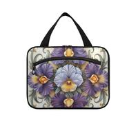 Trousse de toilette vintage à motif floral d'iris pour homme avec crochet, trousse de toilette tendance pour les voyages pour femmes, trousse de toilette pour femme bolso de maquillaje para Mujer L