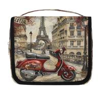 Trousse de toilette vintage Paris Tour Eiffel à suspendre en voiture Trousse de toilette de voyage Accessoires de maquillage Organisateur étanche Sac de douche Pochette de beauté pour femmes filles