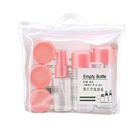 Trousse de Toilette Voyage-Flacon Voyage - 8 Pièces Kit Avion, Flacon Vide 100 ML avec Petits Entonnoirs et boîte pour Le Visage, bâton avec Sac Rangement, Accessoires Shampoo, Creme, Lotion (Rose)