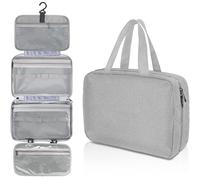 Trousse de Toilette Voyage Pliable et étanche, 1 pièce, séparation sèche Humide, Sac Rangement for cosmétiques, à Grande capacité pour Voyage(Grey)