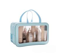 Trousse De Toilette Voyager - Sac de Toilette Étanche pour Voyager avec Hameçon, Grand Capacité pour Femmes, Trousse de Toilette Avion (Bleu,L)