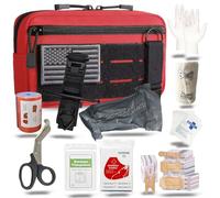 Trousse de Traumatologie IFAK avec Garrot et Bandage de 10 cm (4 pouces), Kit de Premiers Secours Tactique pour Voiture, Camping, Randonnée et Voyage avec Sac MOLLE