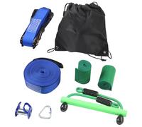 Trousse de tyrolienne Jardin, Kit pour avec Barre Singe ABS, Safe Slider Pulley, Ensemble Jeux Adultes en Plein air, Couleurs