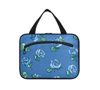 Trousse de voyage à suspendre avec crochet Motif roses romantiques Bleu Valentine