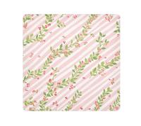 Trousse de voyage autocollante rose et verte à rayures avec fleurs pour maquillage - Organiseur de voyage pour objectif d'appareil photo - Organiseur de maquillage pour voyage - Dimensions : 55,1 x