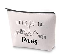 Trousse de voyage Paris France Voyage Voyage en France Souvenir Let's Go to Paris Lover Trousse de maquillage avec fermeture éclair France Souvenir Vacances à Paris Cadeau, paris, Non