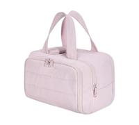 Trousse de voyage pour femme - Trousse de voyage pour rangement de cosmétiques, trousse de voyage à grande ouverture | Sac de rangement de cosmétiques léger, sac à main pour femme, Rose et blanc
