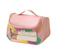 Trousse de voyage pour soins de la peau - Trousse de toilette étanche transparente | Trousse de maquillage de voyage visible pour l'extérieur, la plage d'été, la salle de sport et la douche, rose