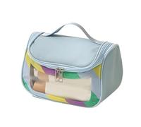 Trousse de voyage pour soins de la peau - Trousse de toilette étanche transparente | Trousse de maquillage de voyage visible pour l'extérieur, la plage d'été, la salle de sport et la douche, bleu