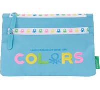 Trousse d'école Benetton Spring bleu ciel 23 x 16 x 3 cm