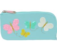 Trousse d'école Moos Butterflies bleu clair 23 x 11 x 1 cm