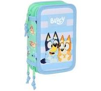 Trousse d'école - safta - 37 pièces incluses - 12,5x5,5x19,5 cm - Vert d'eau - Polyester recyclé - Fermeture éclair Vert