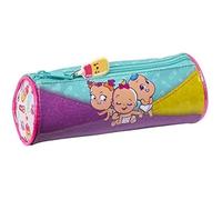 Trousse D'écolier - Glowlab - The Bellies - Cylindrique - 20 X 7 X 7 Cm - Violet Turquoise Blanc