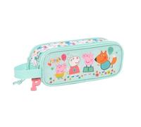 Trousse d'écolier - Peppa Pig - Cosy corner - Bleu clair - Polyester 300D - 21 x 8 x 6 cm
