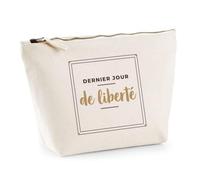Trousse Dernier Jour de Liberte - Pouch Case - Idée Trousse Rangement Cadeau Anniversaire Fête Original Famille Travail Départ Collègue Retraite Noël. - Marron&Marron - 3