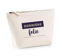 Trousse Derniere Folie - Pouch Case - Idée Trousse Rangement Cadeau Anniversaire Fête Original Famille Travail Départ Collègue Retraite Noël. - Bleu&Marron - 4
