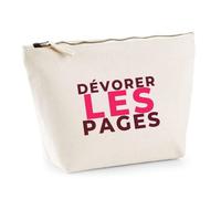 Trousse Devorer Les Pages - Pouch Case - Idée Trousse Rangement Cadeau Anniversaire Fête Original Famille Travail Départ Collègue Retraite Noël. - Bordeaux&Rose - 1