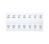 Trousse d'hygiène de rangement, boîte à médicaments portable, planificateur jujube, distributeur de pilules de voyage à 7 compartiments pour médicaments, compléments, huile de poisson, 14,5 x 7 x 2,5