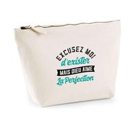 Trousse Dieu Aime la Perfection | Pochette Toilette Maquillage | Idée Cadeau Humour Drôle Marrant Original Anniversaire Fête